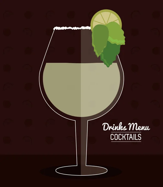 Icono de la bebida de cóctel en estilo de diseño plano, Alcohol Beverage. Ilustración vectorial — Vector de stock