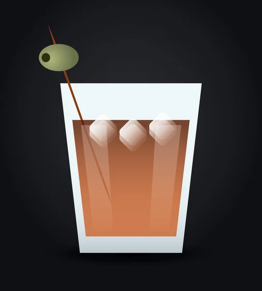 Icono de la bebida de cóctel en estilo de diseño plano, Alcohol Beverage. Ilustración vectorial — Vector de stock