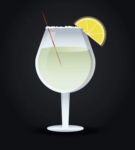 Icono de la bebida de cóctel en estilo de diseño plano, Alcohol Beverage. Ilustración vectorial — Vector de stock