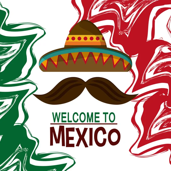 Ícones da cultura do México em estilo de design plano, ilustração vetorial — Vetor de Stock