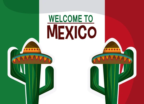 Iconos de la cultura de México en estilo de diseño plano, ilustración vectorial — Vector de stock