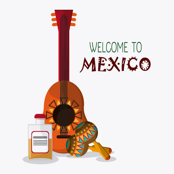 Mexiko kultur ikoner i platt design stil, vektor illustration — Stock vektor