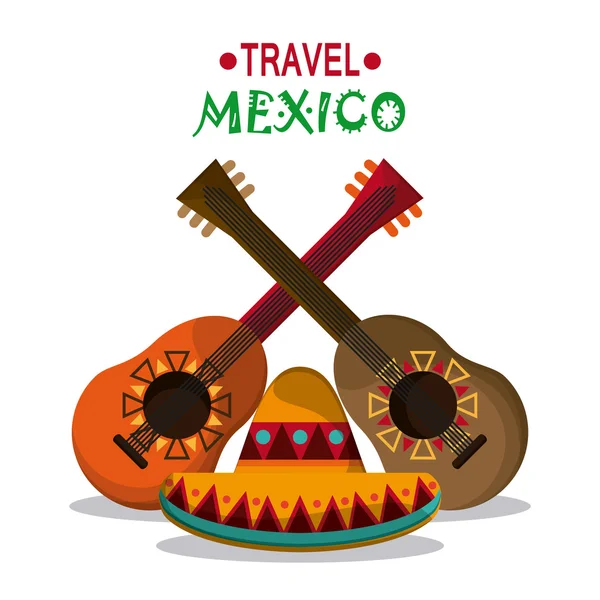 Icônes de la culture mexicaine dans le style design plat, illustration vectorielle — Image vectorielle