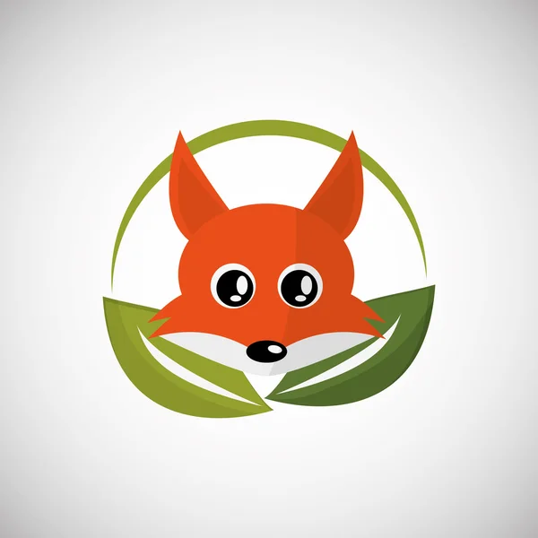 Diseño animal. Icono Fox. Ilustración aislada, fondo blanco — Vector de stock