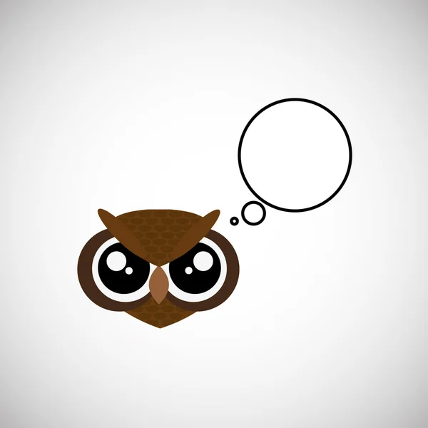 Animal design. owl icon. Isolated illustration, white background — Stock Vector