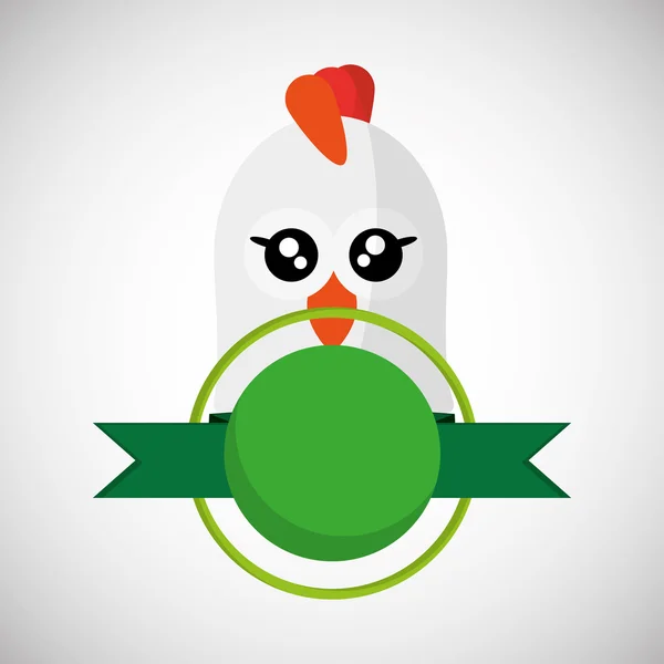 Animal design. kyckling-ikonen. Isolerade illustration, vit bakgrunds — Stock vektor