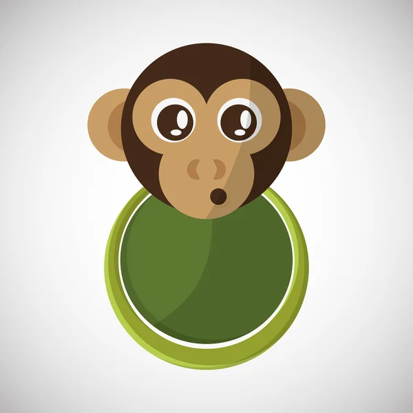 Diseño animal. icono de mono. Ilustración aislada, fondo blanco — Vector de stock