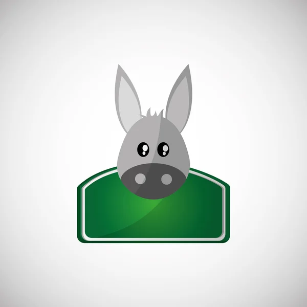 Diseño animal. icono de burro. Ilustración aislada, fondo blanco — Archivo Imágenes Vectoriales