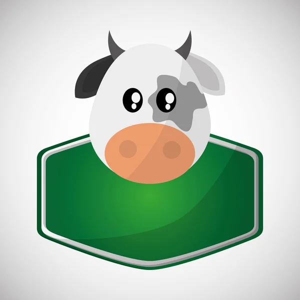 Disegno animale. icona della mucca. Illustrazione isolata, sfondo bianco — Vettoriale Stock