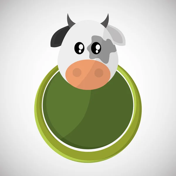Design animal. icône de vache. Illustration isolée, fond blanc — Image vectorielle