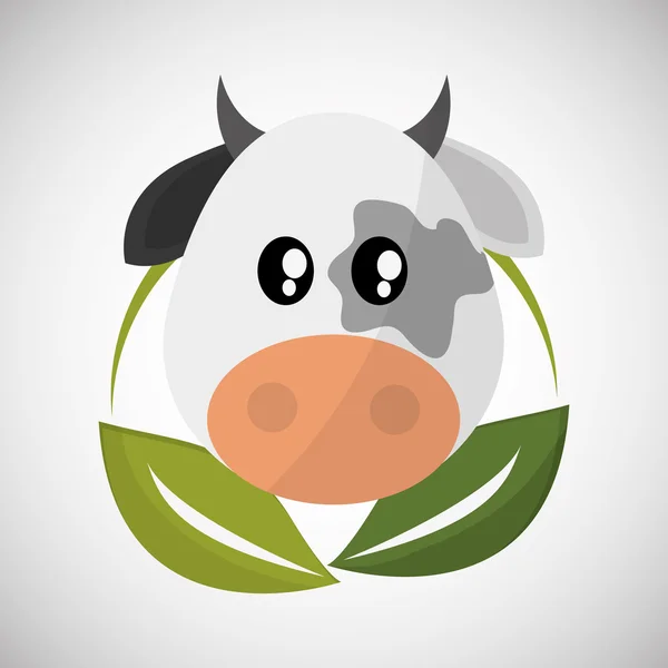 Zwierzęta design. ikona krowy. Ilustracja na białym tle, białe tło — Wektor stockowy