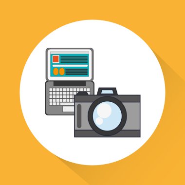 Dijital Pazarlama tasarımı. Medya simgesi. Colorfull illüstrasyon, grafik