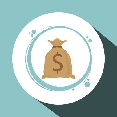 Finansal madde tasarımı. para simgesi. Düz illüstrasyon, vektör gra