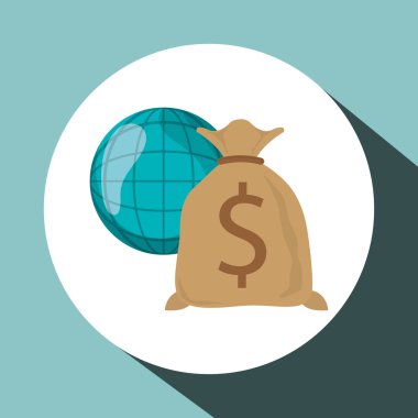 Finansal madde tasarımı. para simgesi. Düz illüstrasyon, vektör gra