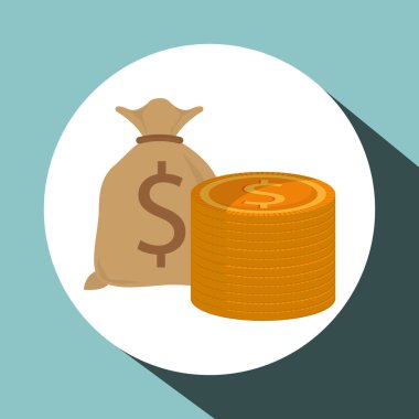 Finansal madde tasarımı. para simgesi. Düz illüstrasyon, vektör gra
