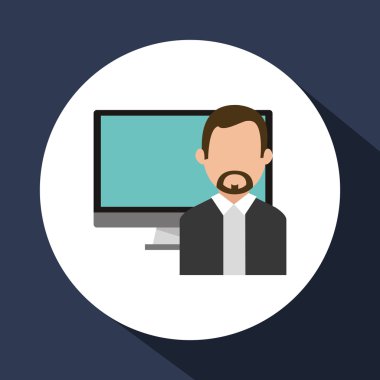 Finansal madde tasarımı. işadamı simgesi. Düz illüstrasyon, ct