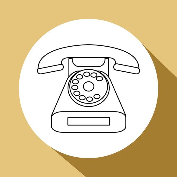 Design de telefone. ícone retrô. ilustração plana, gráfico vetorial —  Vetores de Stock