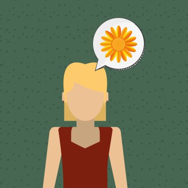 Vektör çiçek. Bahçe simgesi. Derma illüstrasyon, çiçek tasarım