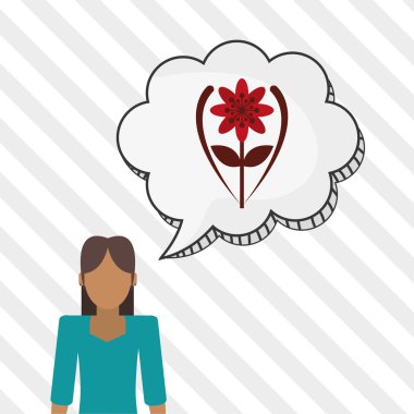 Vektör çiçek. Bahçe simgesi. Derma illüstrasyon, çiçek tasarım