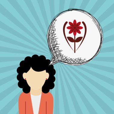 Vektör çiçek. Bahçe simgesi. Derma illüstrasyon, çiçek tasarım