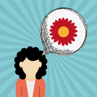 Vektör çiçek. Bahçe simgesi. Derma illüstrasyon, çiçek tasarım