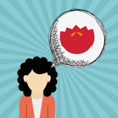 Vektör çiçek. Bahçe simgesi. Derma illüstrasyon, çiçek tasarım