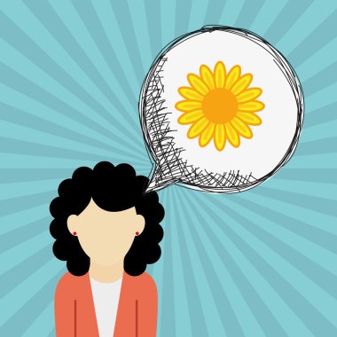 Vektör çiçek. Bahçe simgesi. Derma illüstrasyon, çiçek tasarım