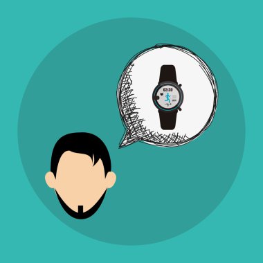 Giyilebilir teknoloji tasarım. Gadget'ı simgesi. Düz illüstrasyon, vektör