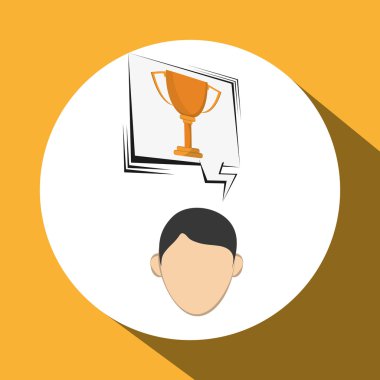 Başarı tasarım. Kazanan simgesi. Düz illüstrasyon, vektör grafiği