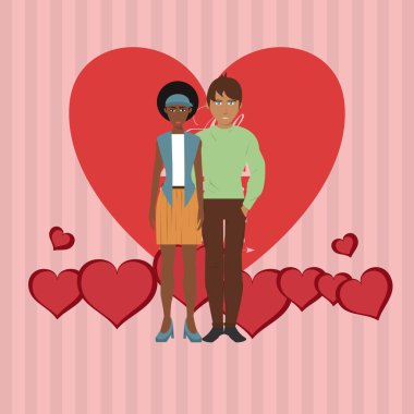 Tasarım seviyorum. Romantik simgesi. Derma illüstrasyon, vektör grafik