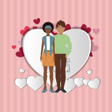 Tasarım seviyorum. Romantik simgesi. Derma illüstrasyon, vektör grafik