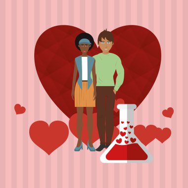 Tasarım seviyorum. Romantik simgesi. Derma illüstrasyon, vektör grafik