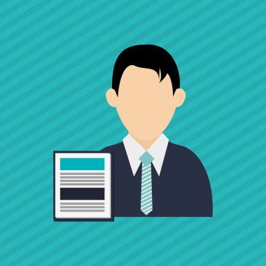 İşadamı tasarım. Avatar simge. Derma illüstrasyon, vektör