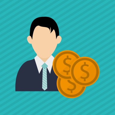 İşadamı tasarım. Avatar simge. Derma illüstrasyon, vektör