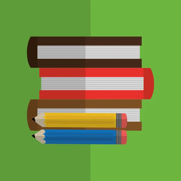 Bücherdesign. Lernsymbole. farbige Abbildung, Vektor-Grap — Stockvektor