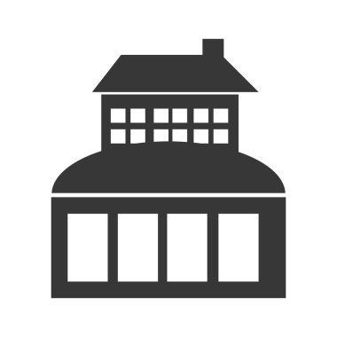 Gayrimenkul tasarımı. Bina simgesi. Düz ve izole illustratio