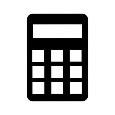 hesap makinesi tasarım. siyah simgesi. Düz ve izole illüstrasyon