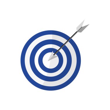 merkezinde ok ile bullseye , Beyaz arka plan üzerinde Vektör illüstrasyon