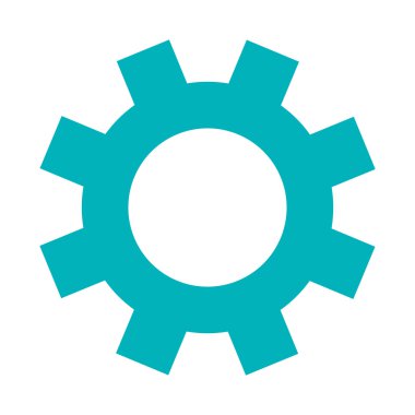 mavi dişli , Beyaz arka plan üzerinde Vektör illüstrasyon