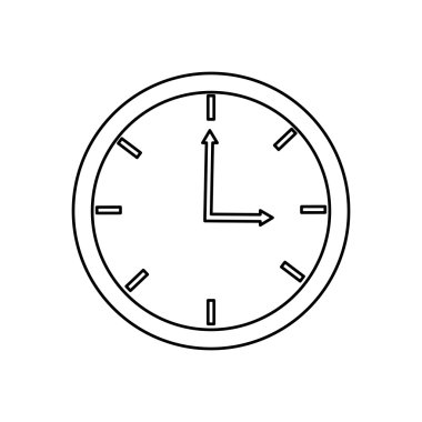 analog saat , Beyaz arka plan üzerinde Vektör illüstrasyon