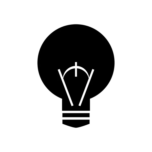 Diseño de bombilla. icono negro. Ilustración plana y aislada — Vector de stock