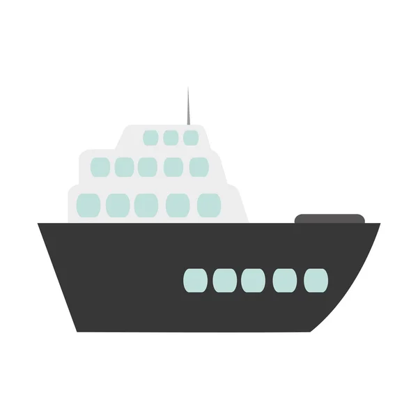 Проектирование транспорта. икона лодки. Плоская и изолированная иллюстрация — стоковый вектор