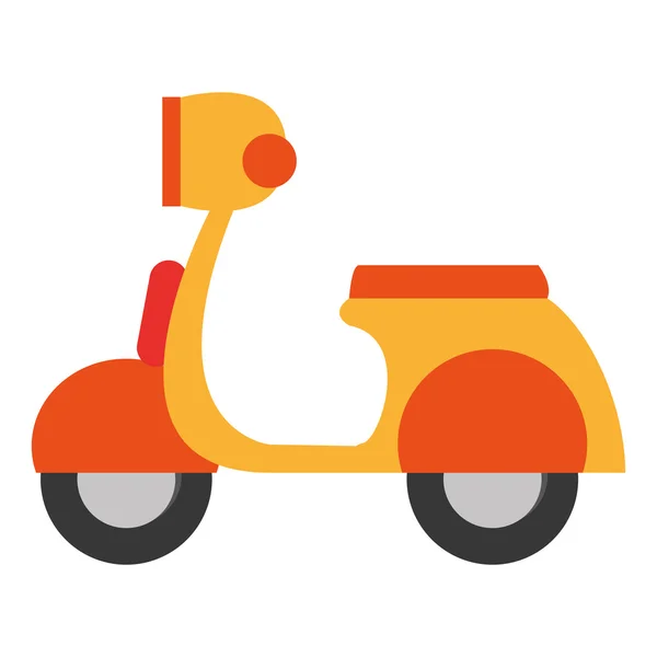 Progettazione dei trasporti. icona della moto. Illusione piatta e isolata — Vettoriale Stock