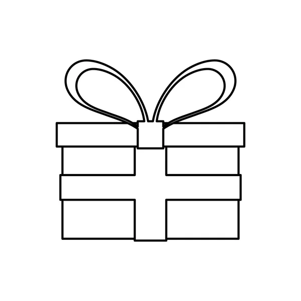 Caja de regalo con cinta, ilustración vectorial sobre fondo blanco — Vector de stock