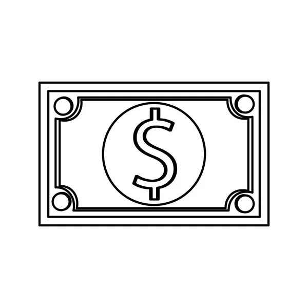Dollar bill , Vector illustration over white background — 图库矢量图片
