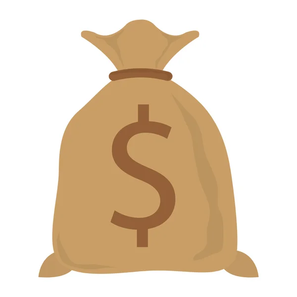 Tas met geld, vectorillustratie — Stockvector