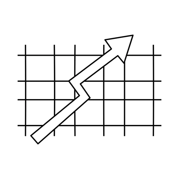 Стрелка над сеткой, векторная иллюстрация — стоковый вектор