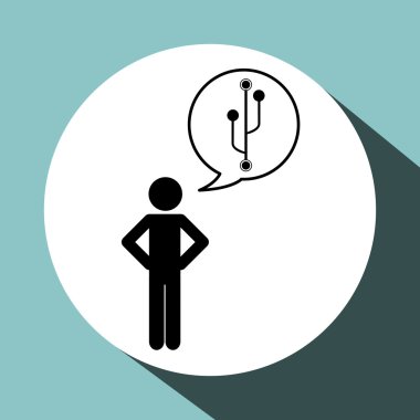 İletişim tasarımı. Ortam simgesi. Düz illüstrasyon, vektör grafiği