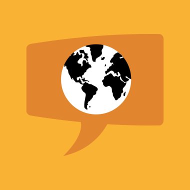 İletişim tasarımı. Ortam simgesi. Düz illüstrasyon, vektör grafiği