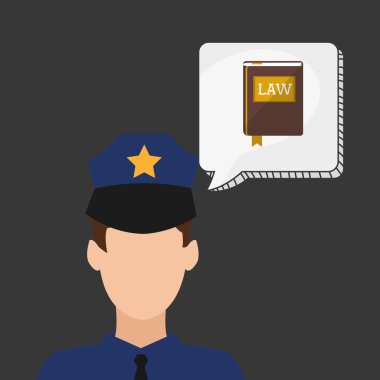 Hukuk tasarım. Adalet simgesi. Düz illüstrasyon, vektör grafiği